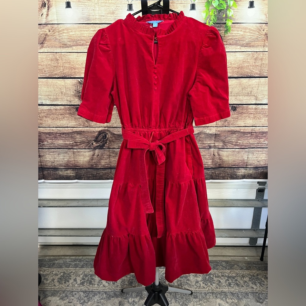 Draper James RSVP Red Corduroy Dress Size Small - Picture 2 of 10